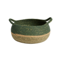 Mand van gevlochten zeegras - Blauwgroen