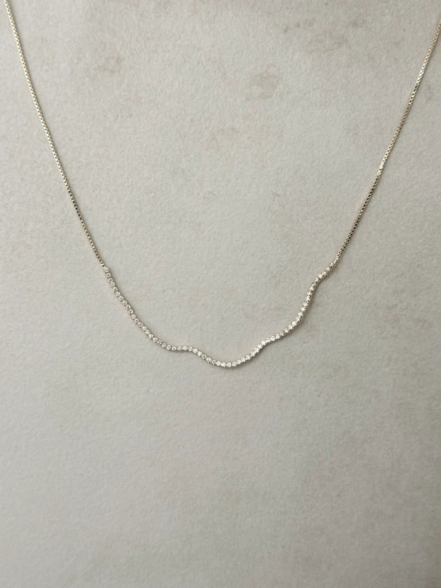 Halsketting - Wavy Zirconias