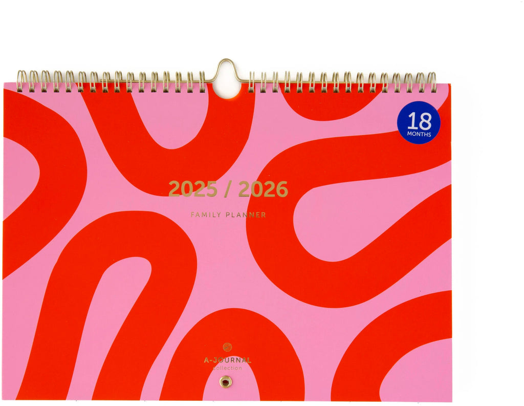 A-Journal 18 months Family Planner – Flow Pink
