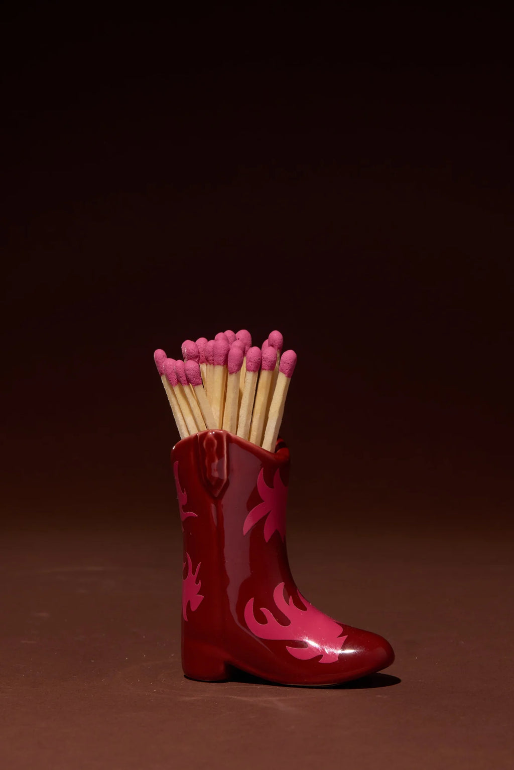Nashville Ceramic Boot Match Holder (25 Pcs) - Red & Pink