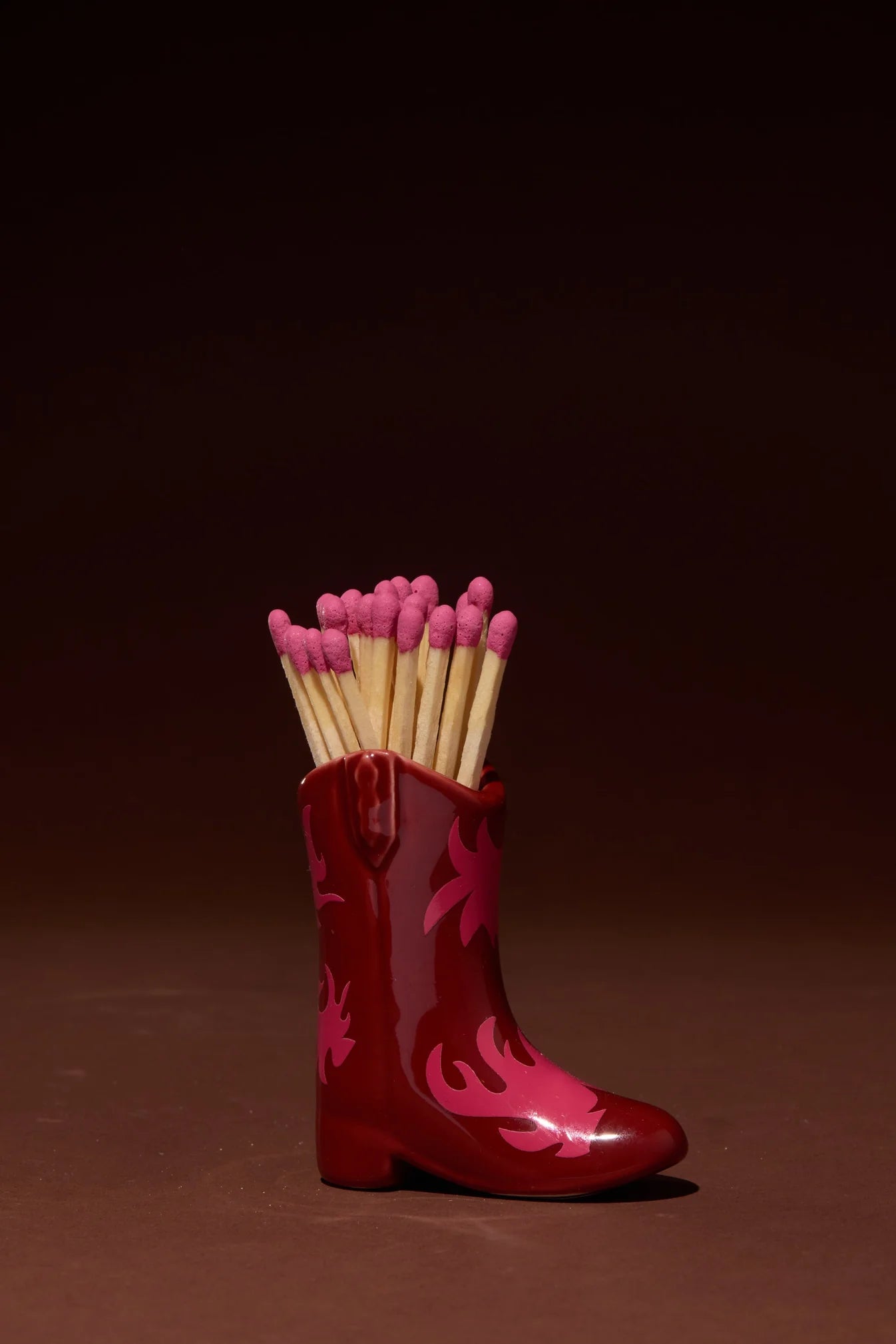 Nashville Ceramic Boot Match Holder (25 Pcs) - Red & Pink