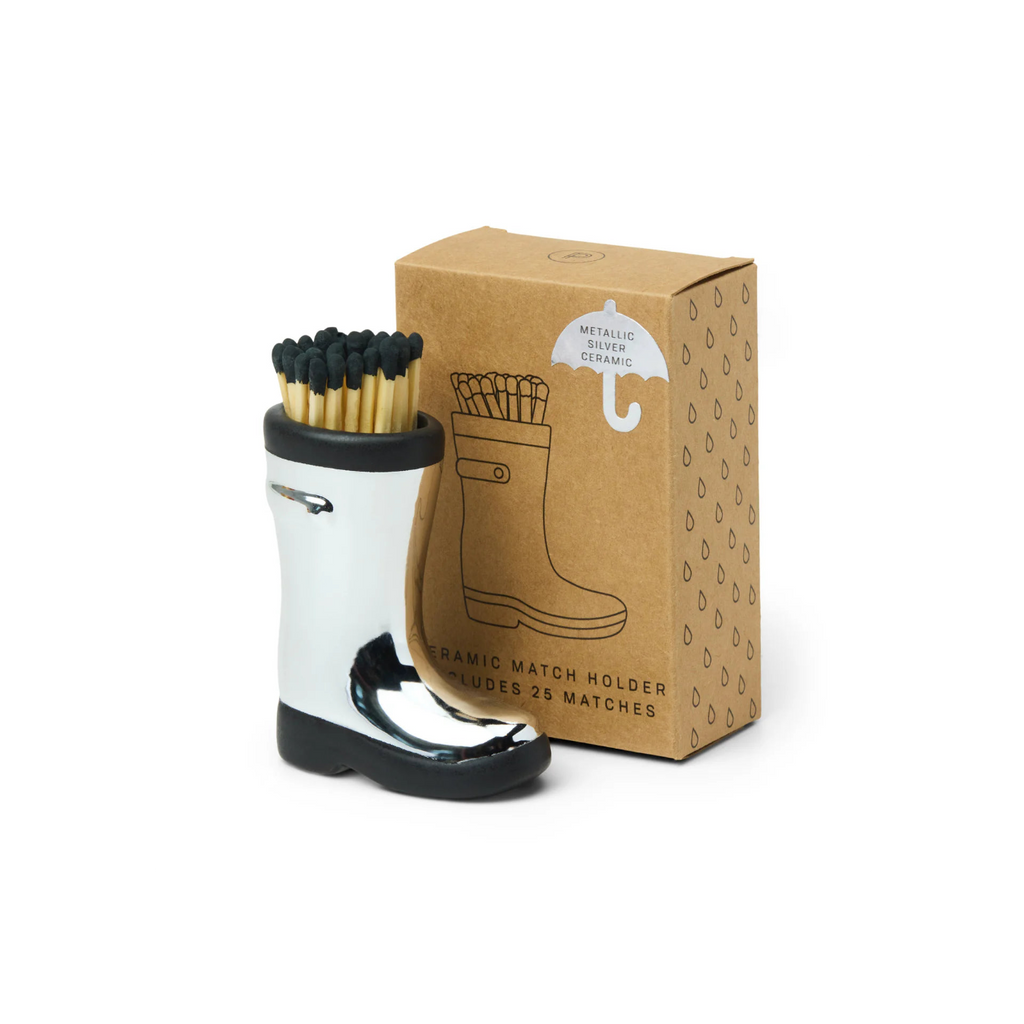 Paddywax Wellington Boot Matches Holder with 25 Matches