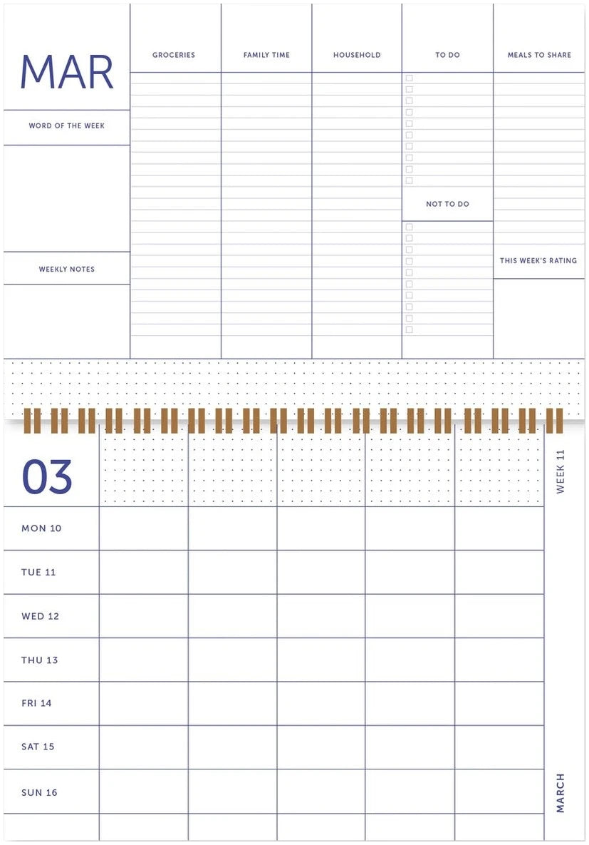A-Journal 18 months Family Planner – Flow Pink