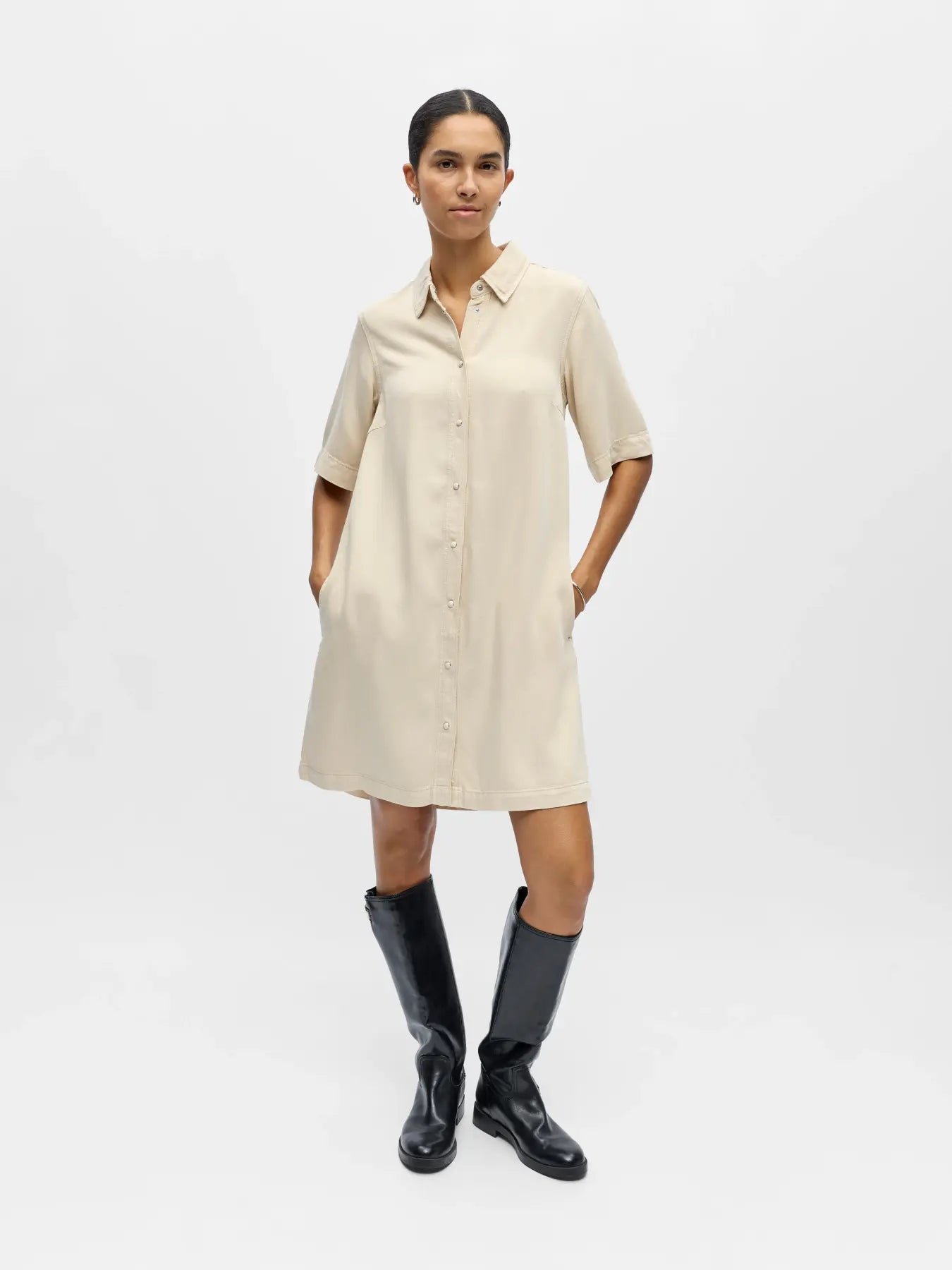 Object Denim Dress - Birch
