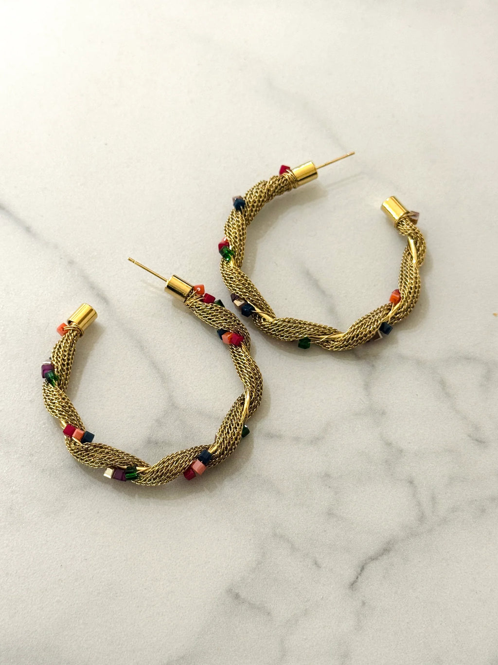 Oorringen - Woven Hoop Multicolor