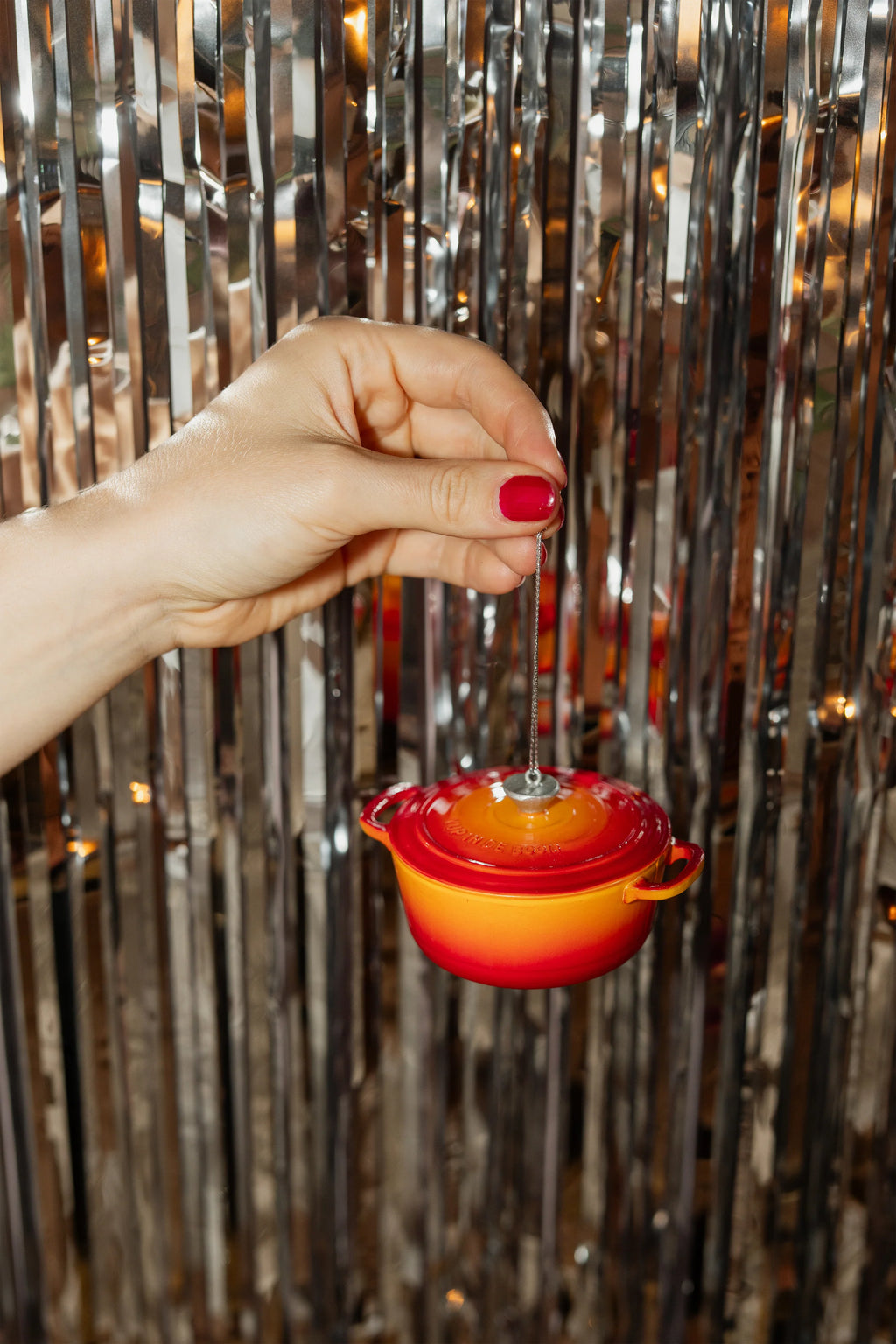 Kerstornament - Gietijzeren Pan Oranje