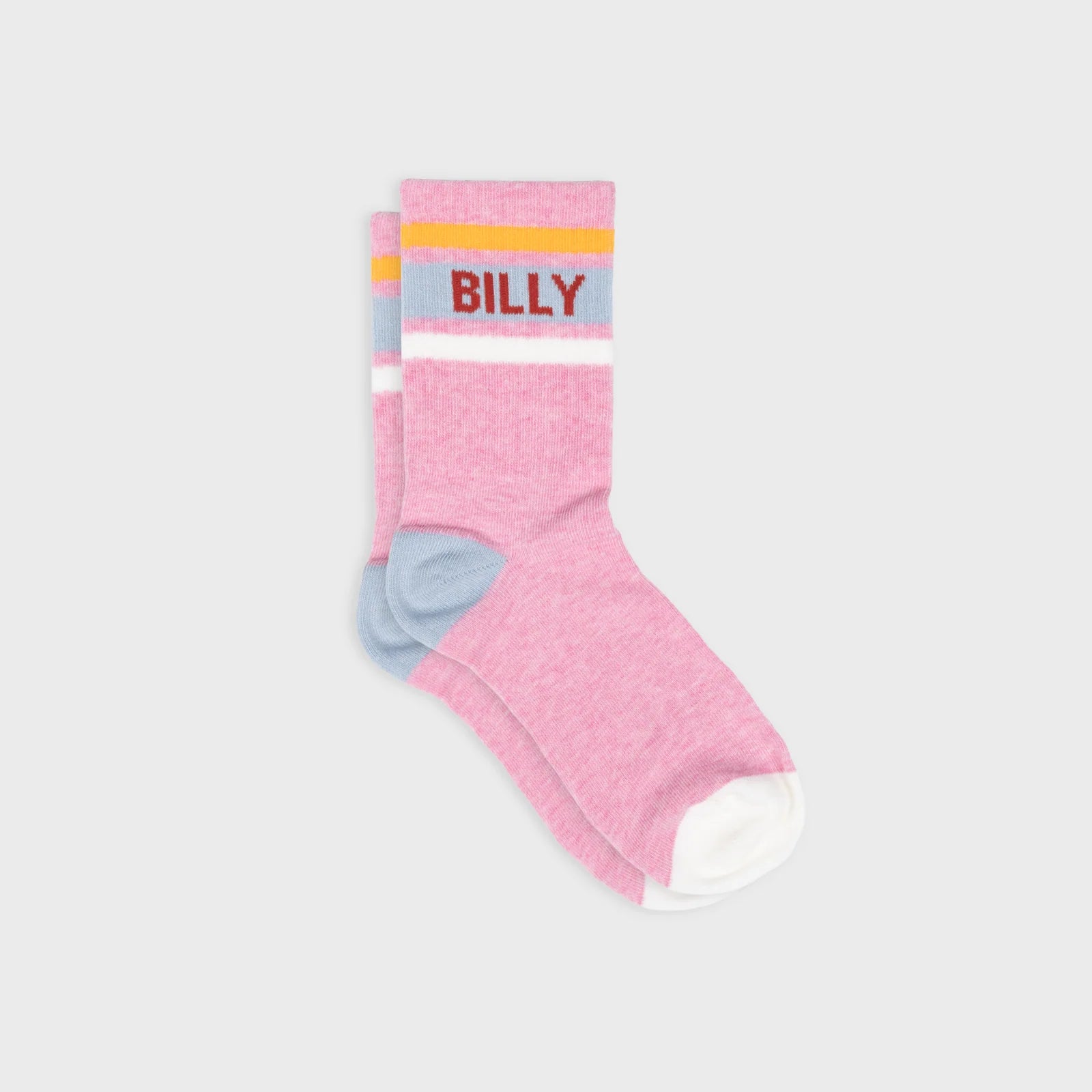 Billybelt Tennisokken - Roze, Blauw En Oranje Gestreept