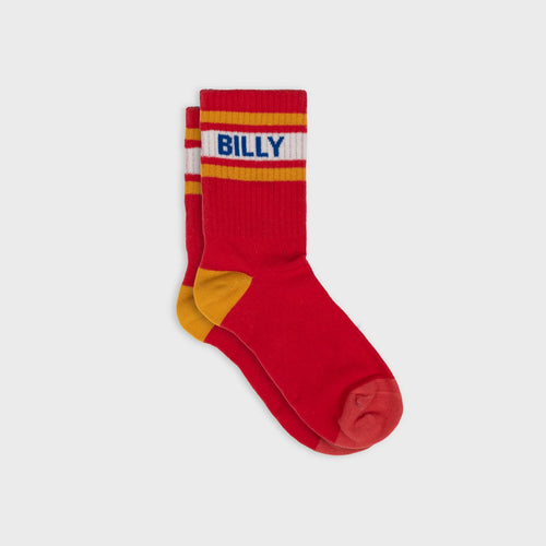 Billybelt Tennisokken - Rood, Wit En Oranje Gestreept