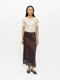 Object Long Skirt - Seal Brown Black Lace
