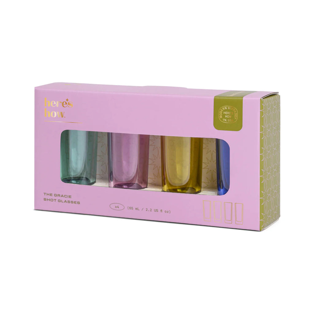 Here's How The gracie set of 4 shot glasses assorted
