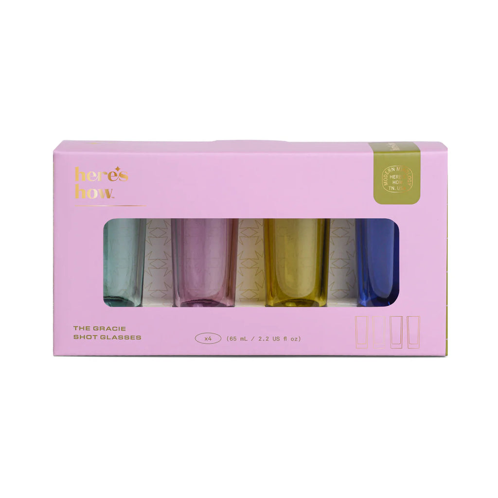 Here's How The gracie set of 4 shot glasses assorted