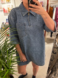 Dress 3/4 Sleeve - Light Blue Denim