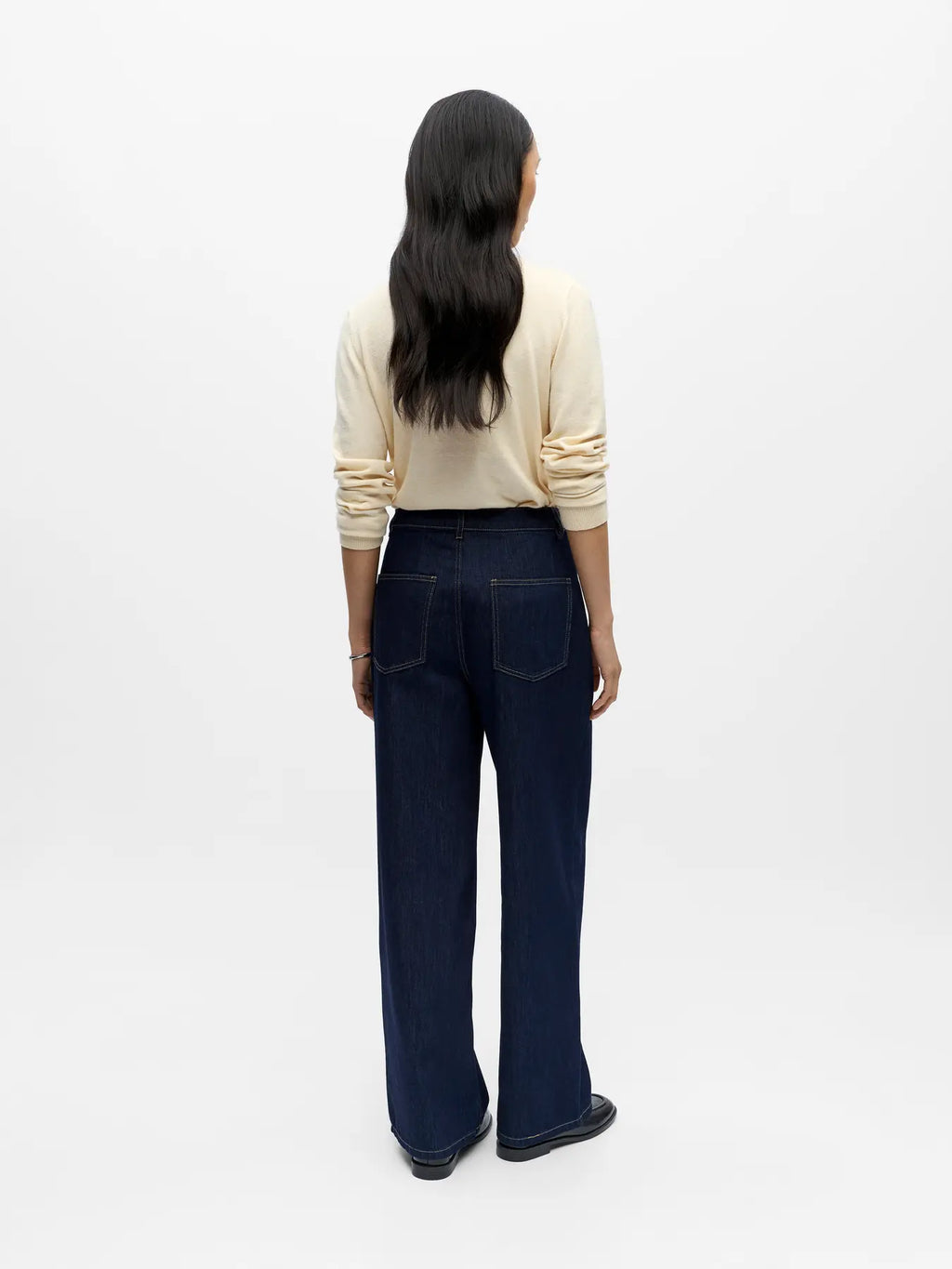 Object Mid Waist Jeans- Dark Blue Denim
