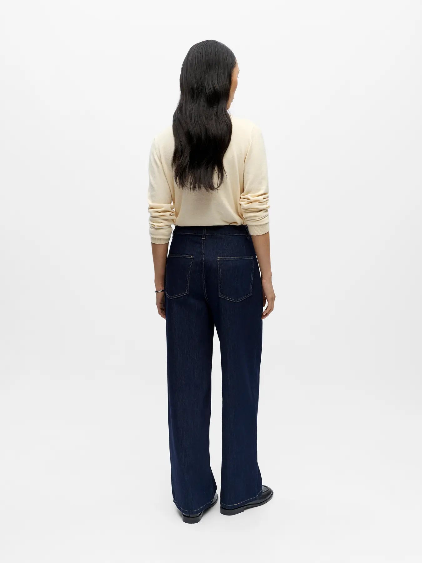 Object Mid Waist Jeans- Dark Blue Denim