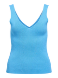 Object Geribbeld V-hals Tanktop - Azure Blue