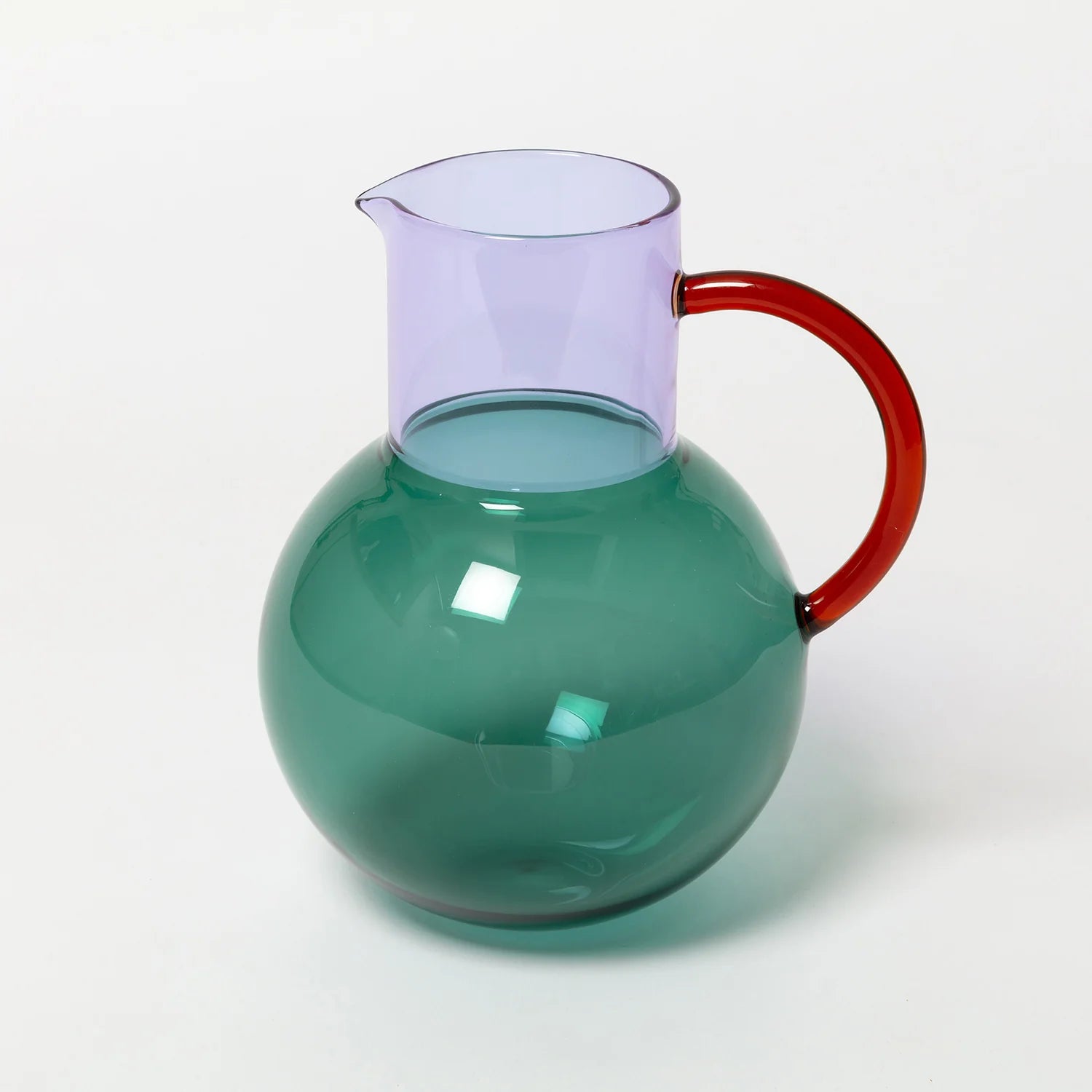 Pablo Glass Jug - Large/Teal Purple Amber