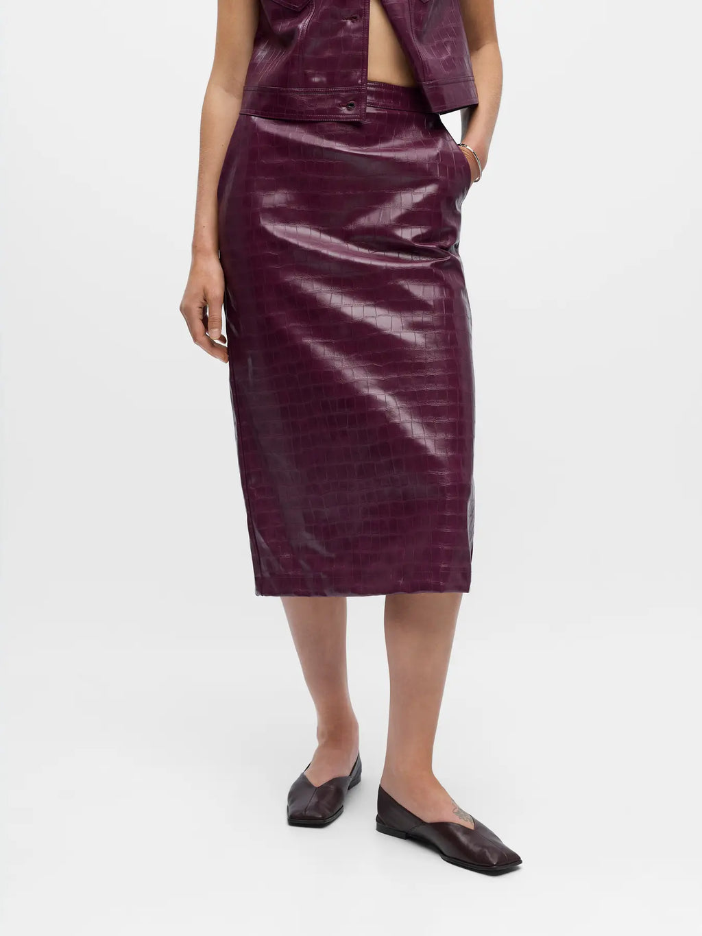 Object High Waist Skirt - Mauve Wine