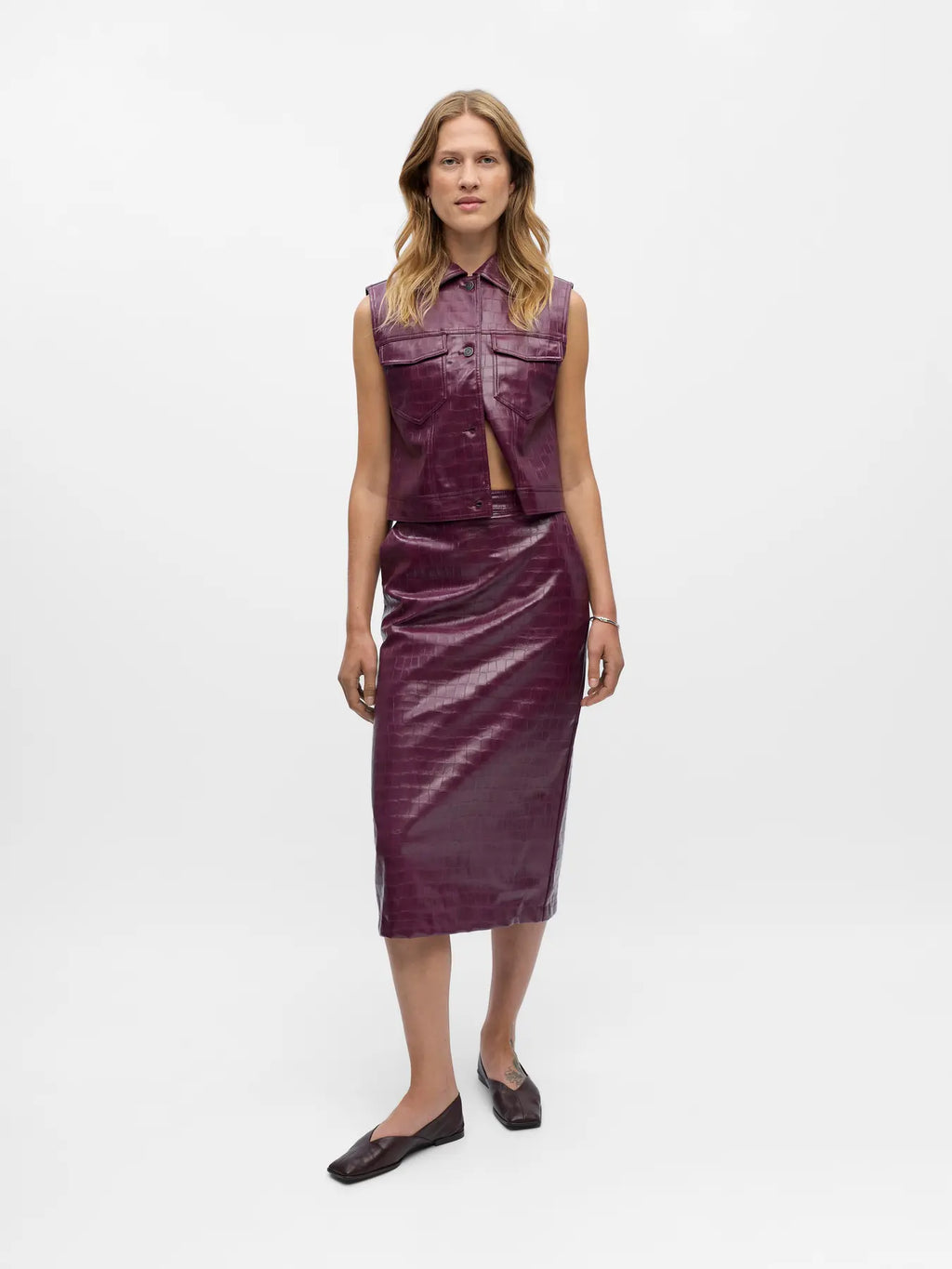 Object High Waist Skirt - Mauve Wine