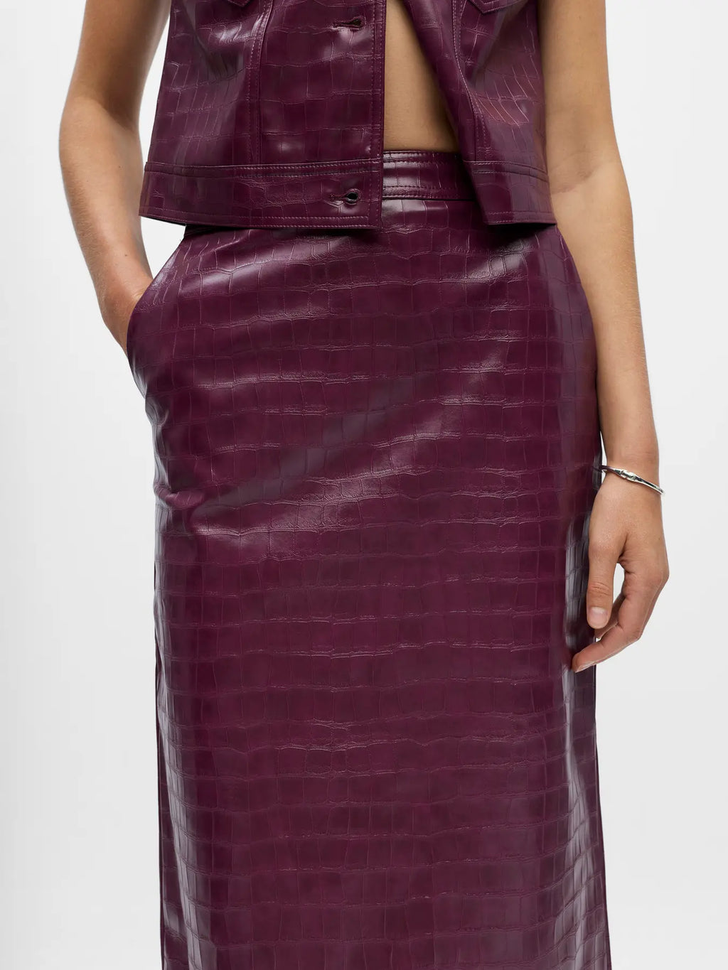 Object High Waist Skirt - Mauve Wine