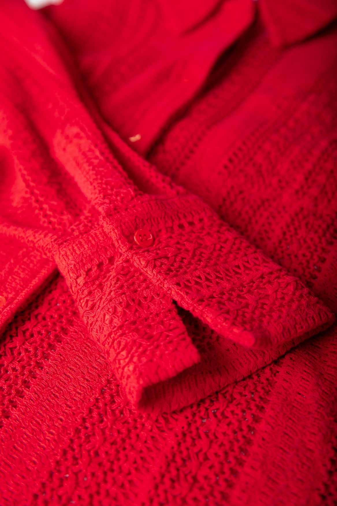 Talia Crochet Blouse - Poppy Red