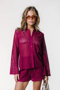 Colourful Rebel - Lexi Crochet Blouse / Deep Burgundy