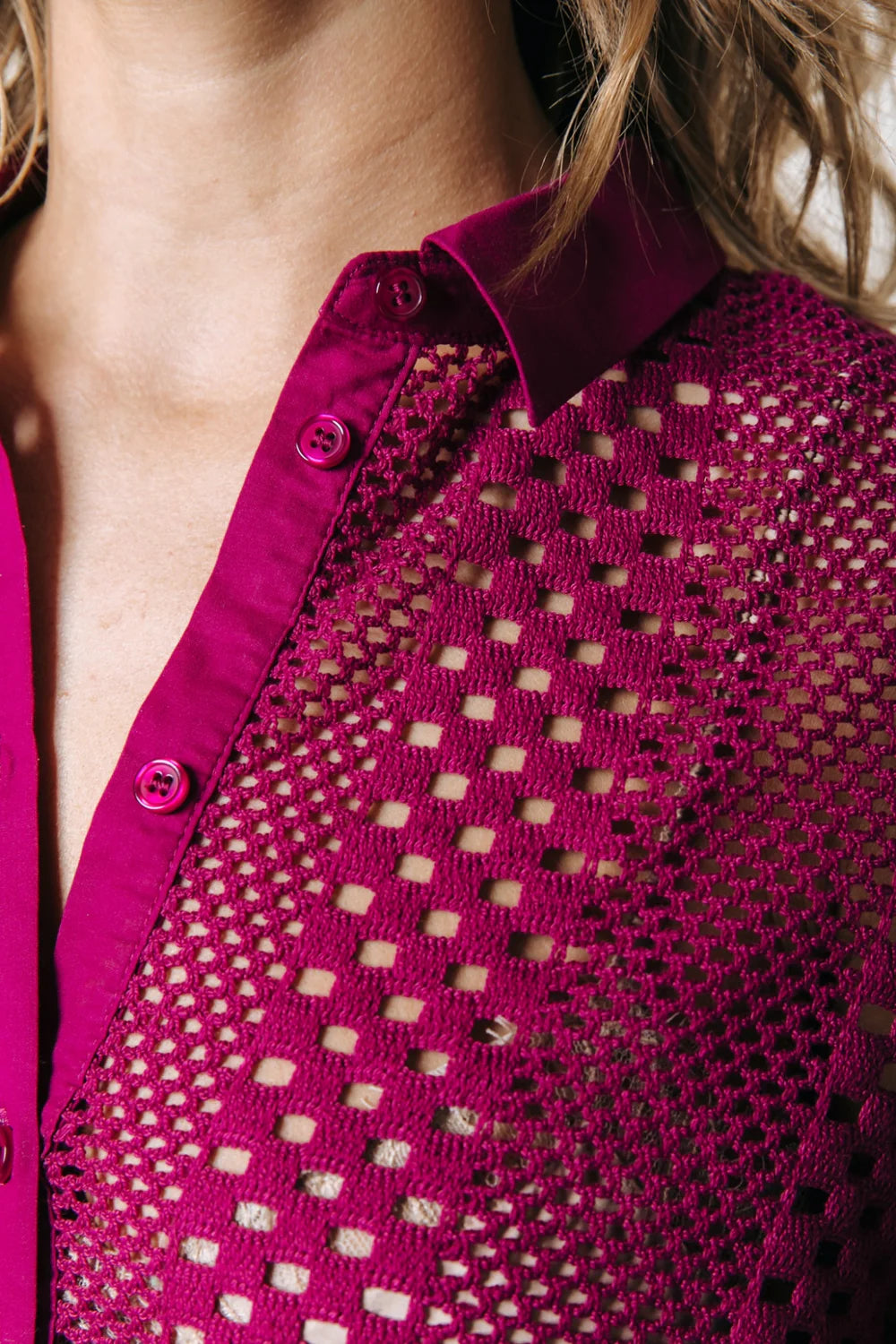 Colourful Rebel - Lexi Crochet Blouse / Deep Burgundy