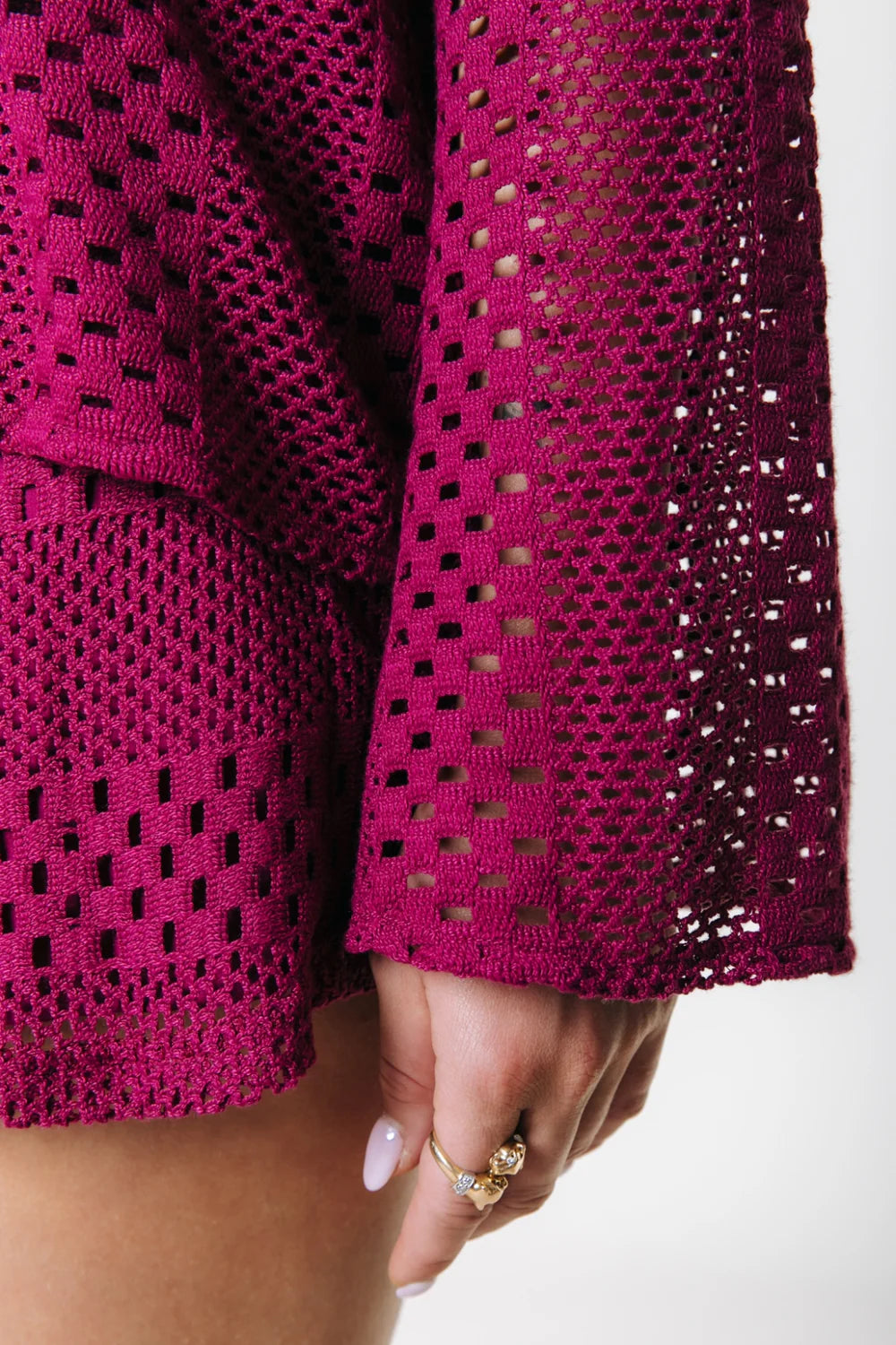 Colourful Rebel - Lexi Crochet Blouse / Deep Burgundy