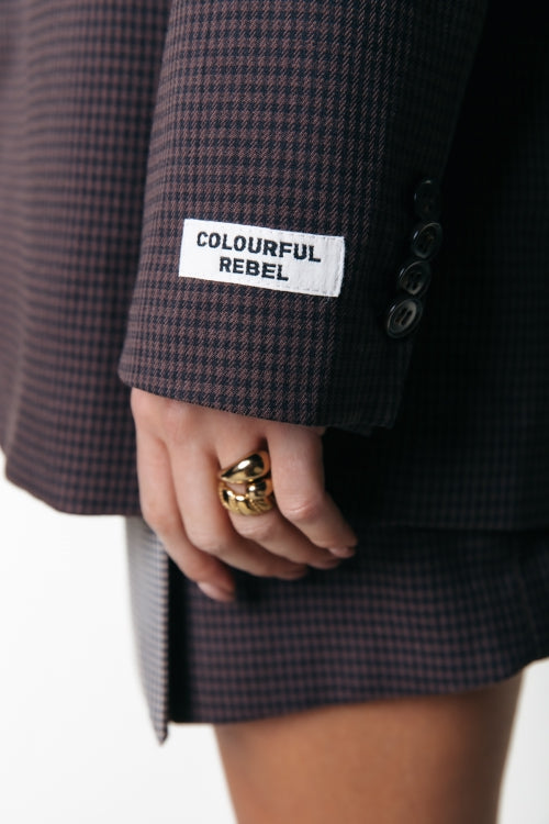 Mimmi Check blazer - Dark Brown