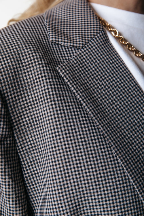 Mimmi Check blazer - Dark Brown