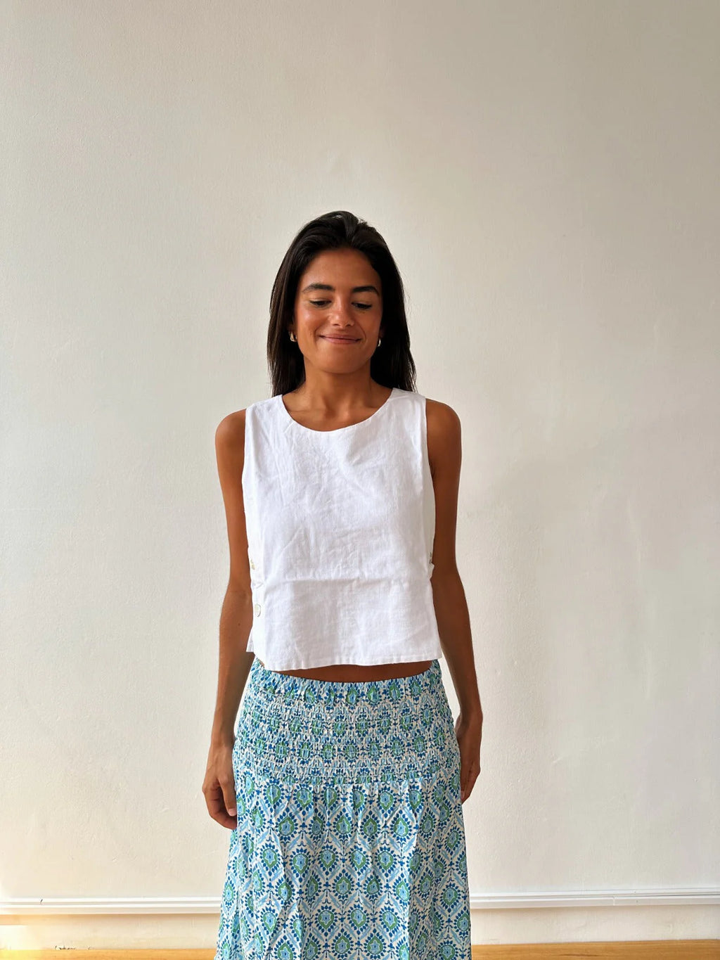 Mindtraveler Claudia Linen Top - White