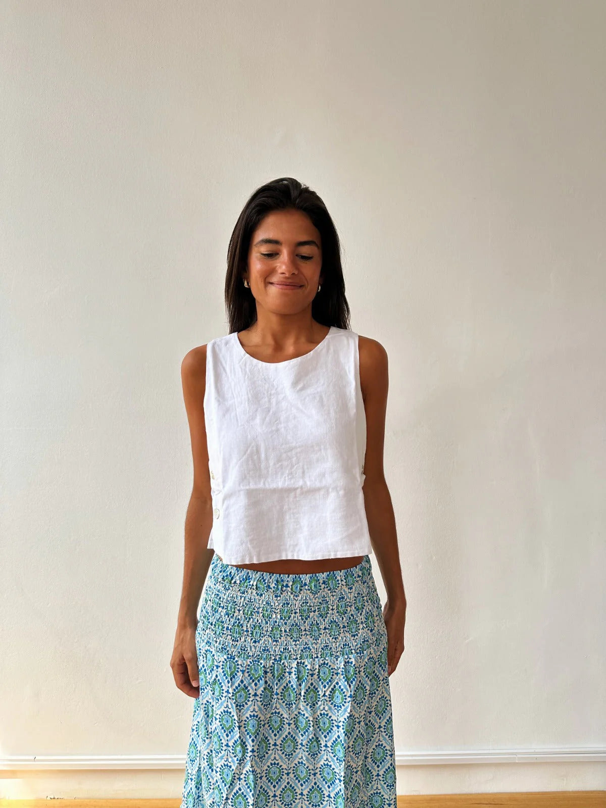 Mindtraveler Claudia Linen Top - White