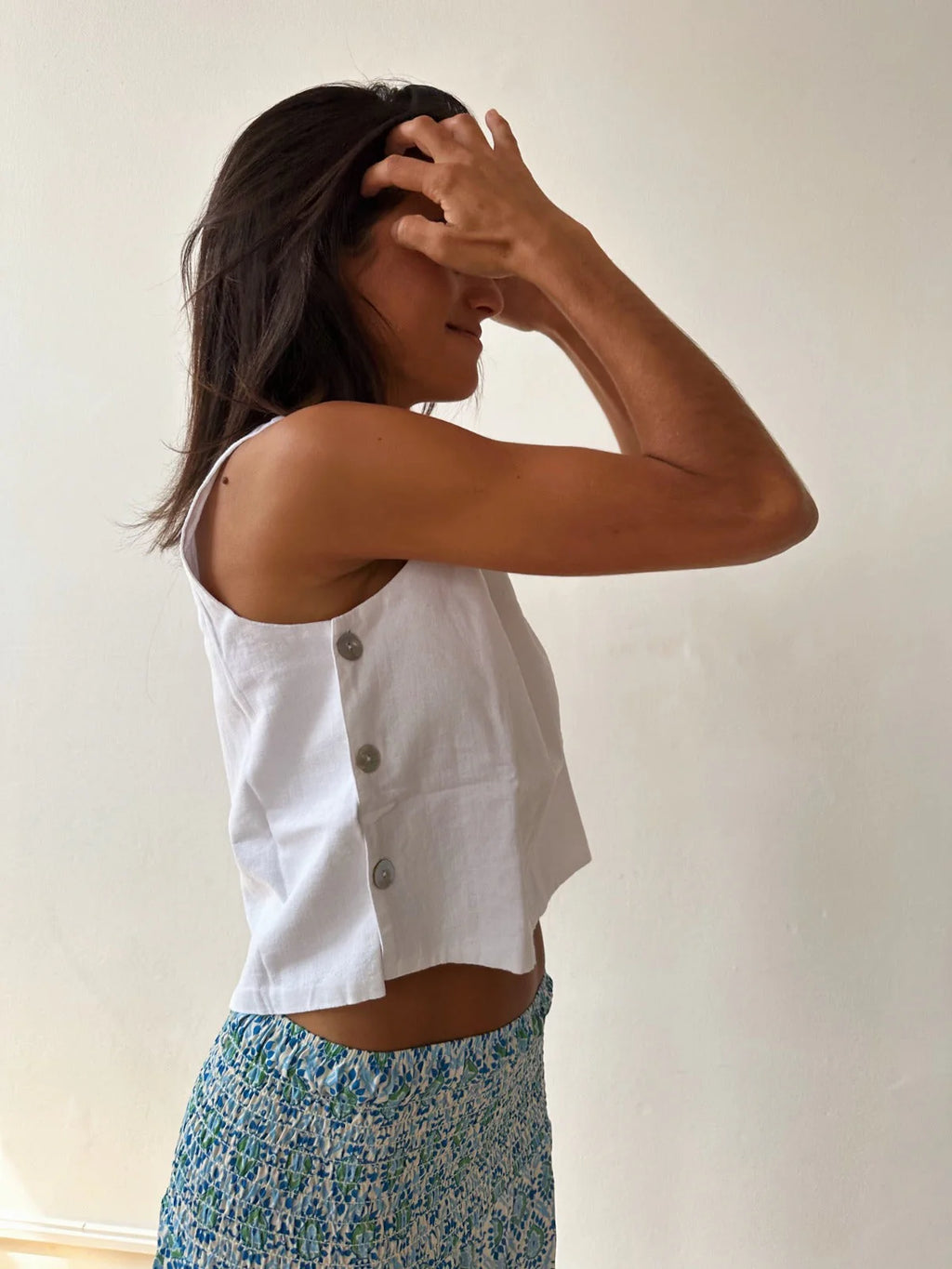 Mindtraveler Claudia Linen Top - White