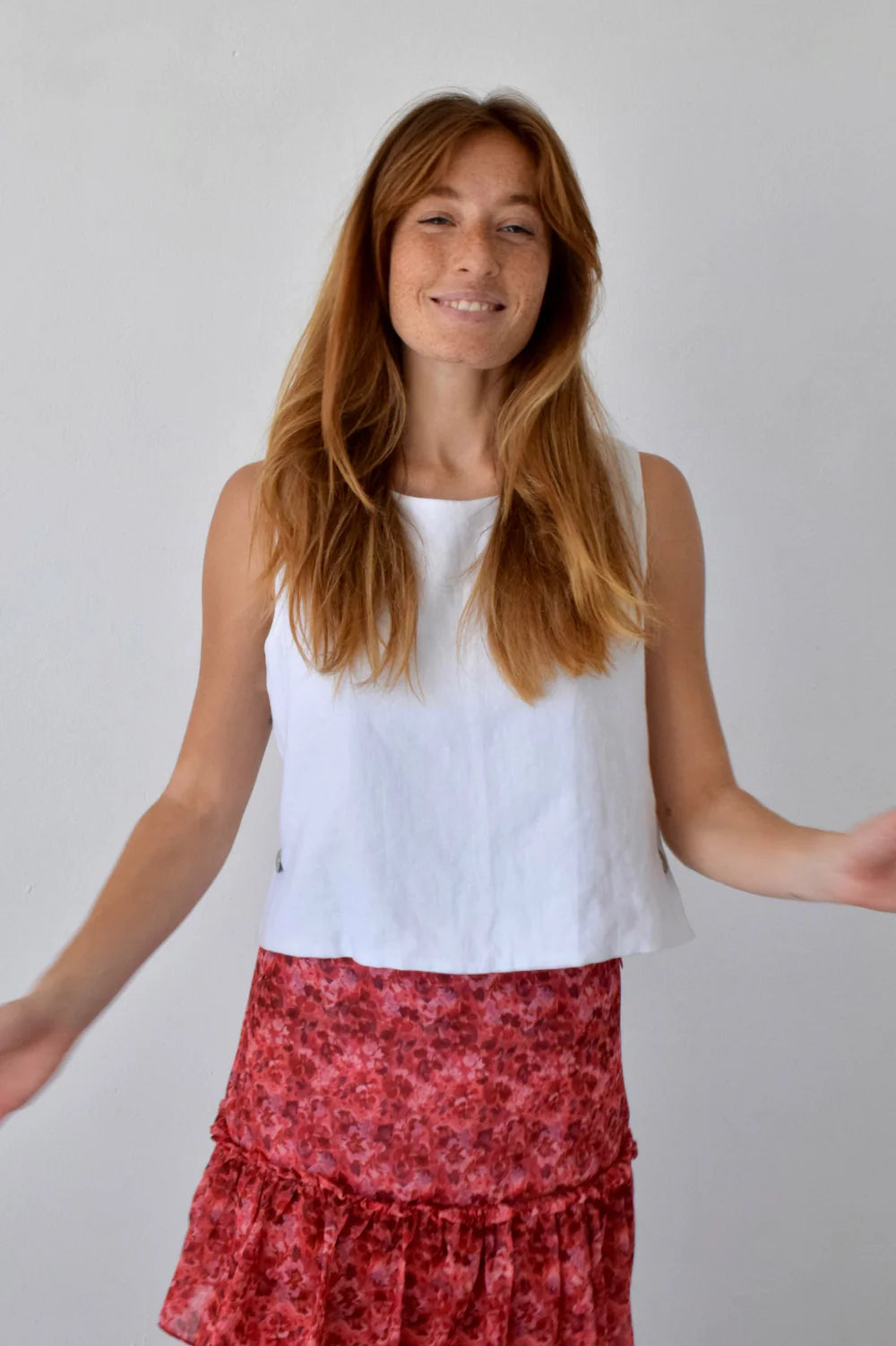 Mindtraveler Claudia Linen Top - White