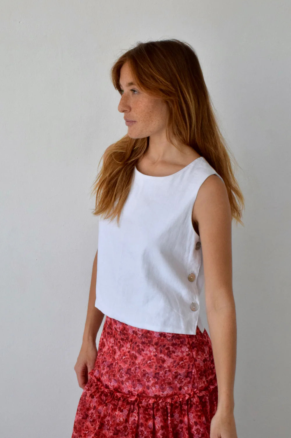 Mindtraveler Claudia Linen Top - White