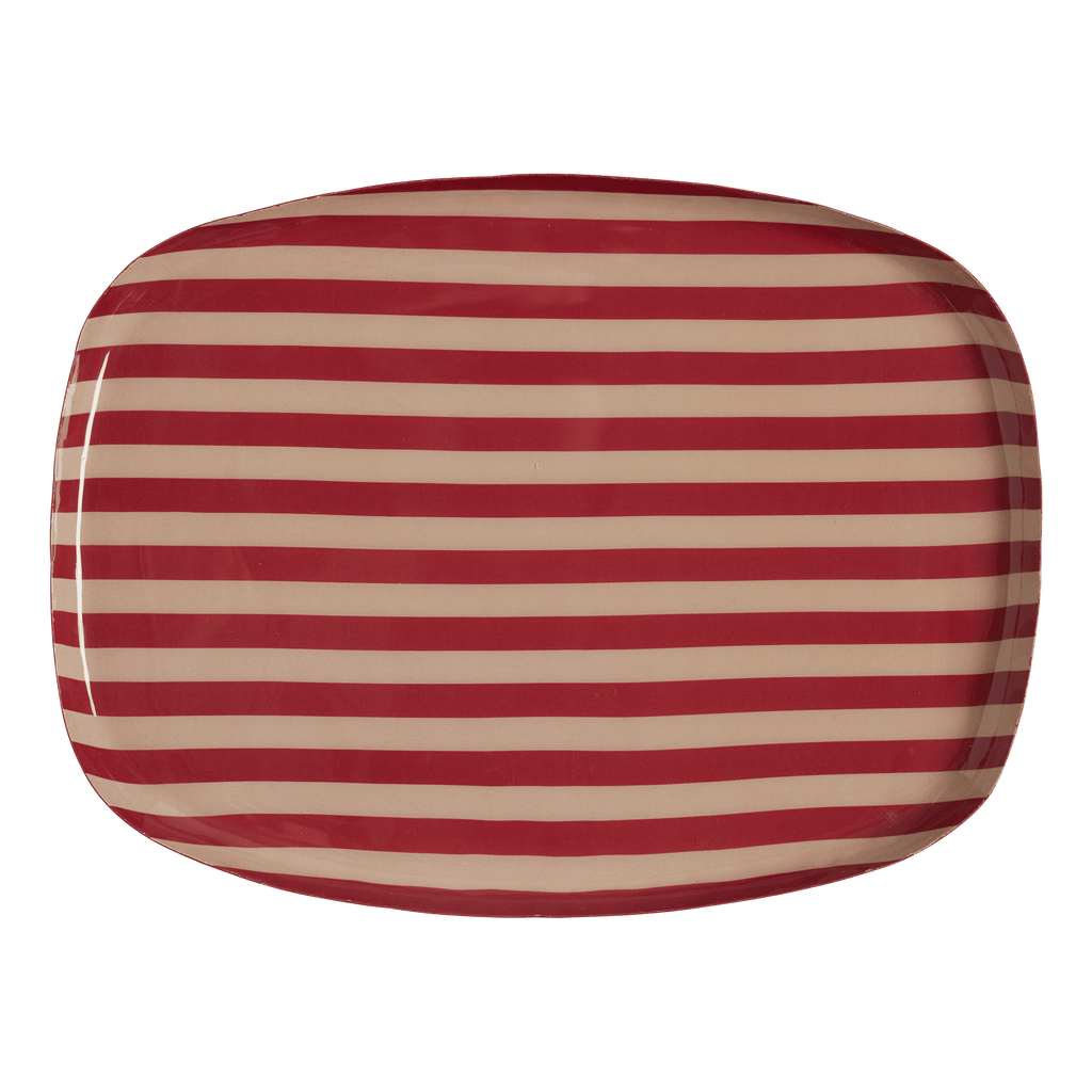 Dienblad Coffee 30 cm - Bordeaux gestreept