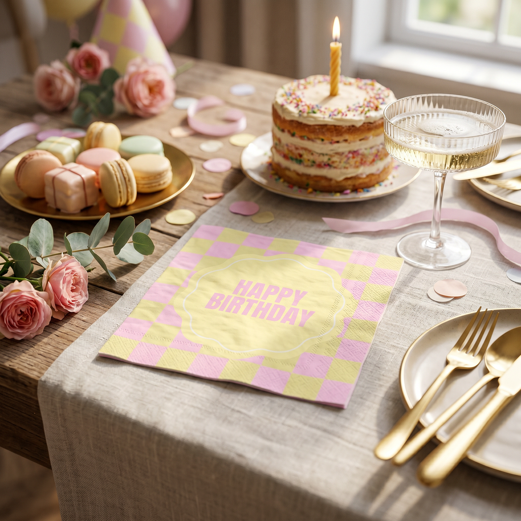 Papieren servetten - Happy Birthday