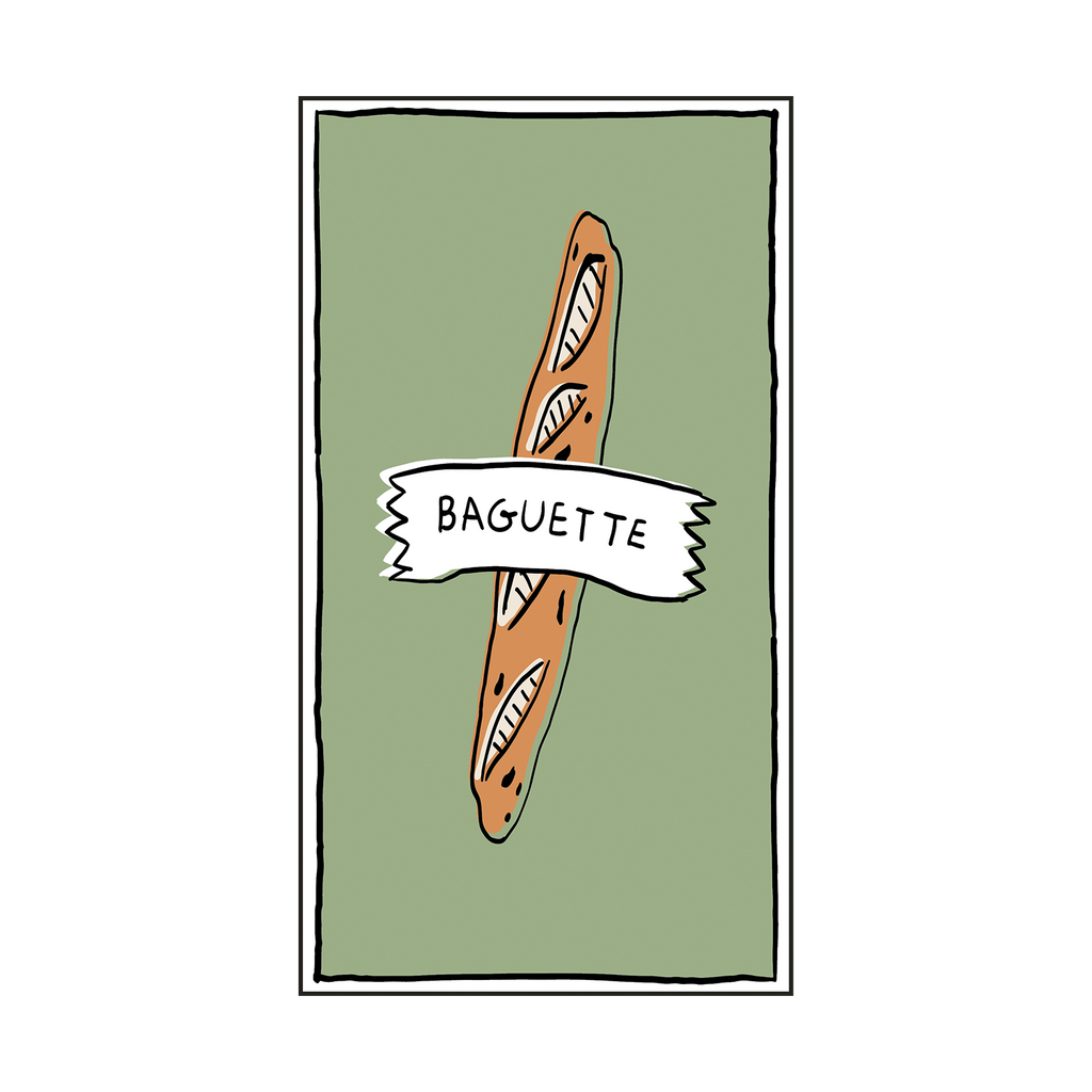 Rechthoekige papieren servet - Baguette