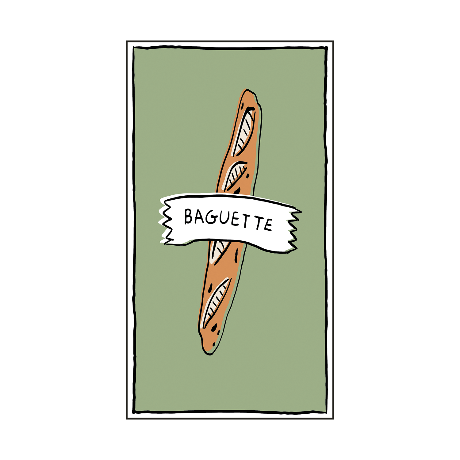 Rechthoekige papieren servet - Baguette