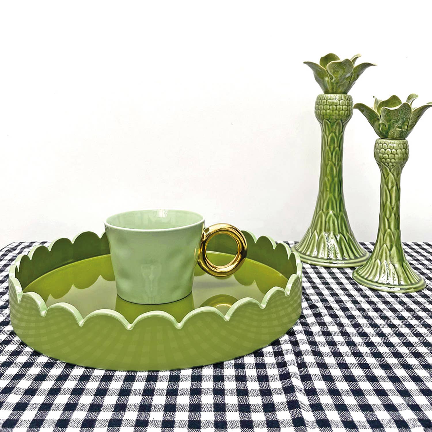 Rond golvend dienblad