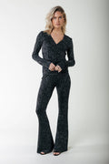 Flare broek - Metallic zilver