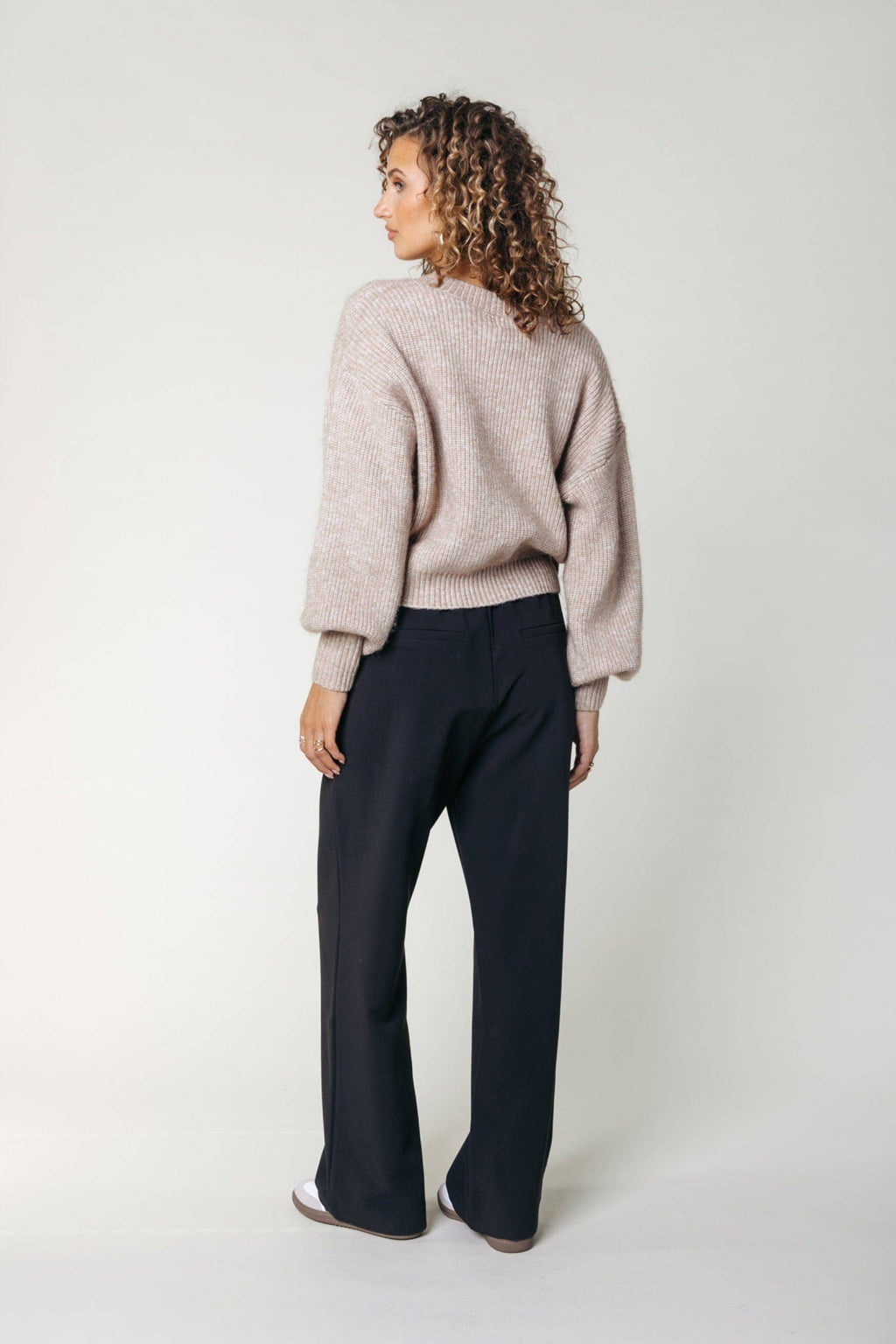 Feline broek met rechte pijpen | Zwart