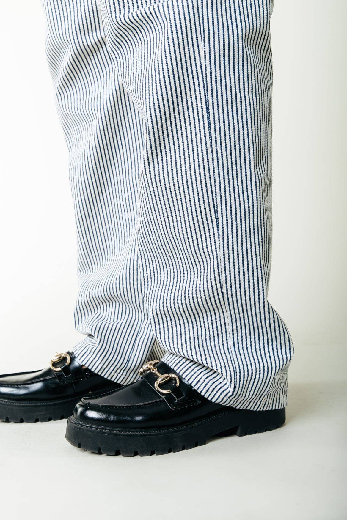 Gestreepte Werkbroek Kensi - Donker Marineblauw