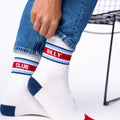 Billybelt Sokken - Wit Gestreept Rood En Blauw