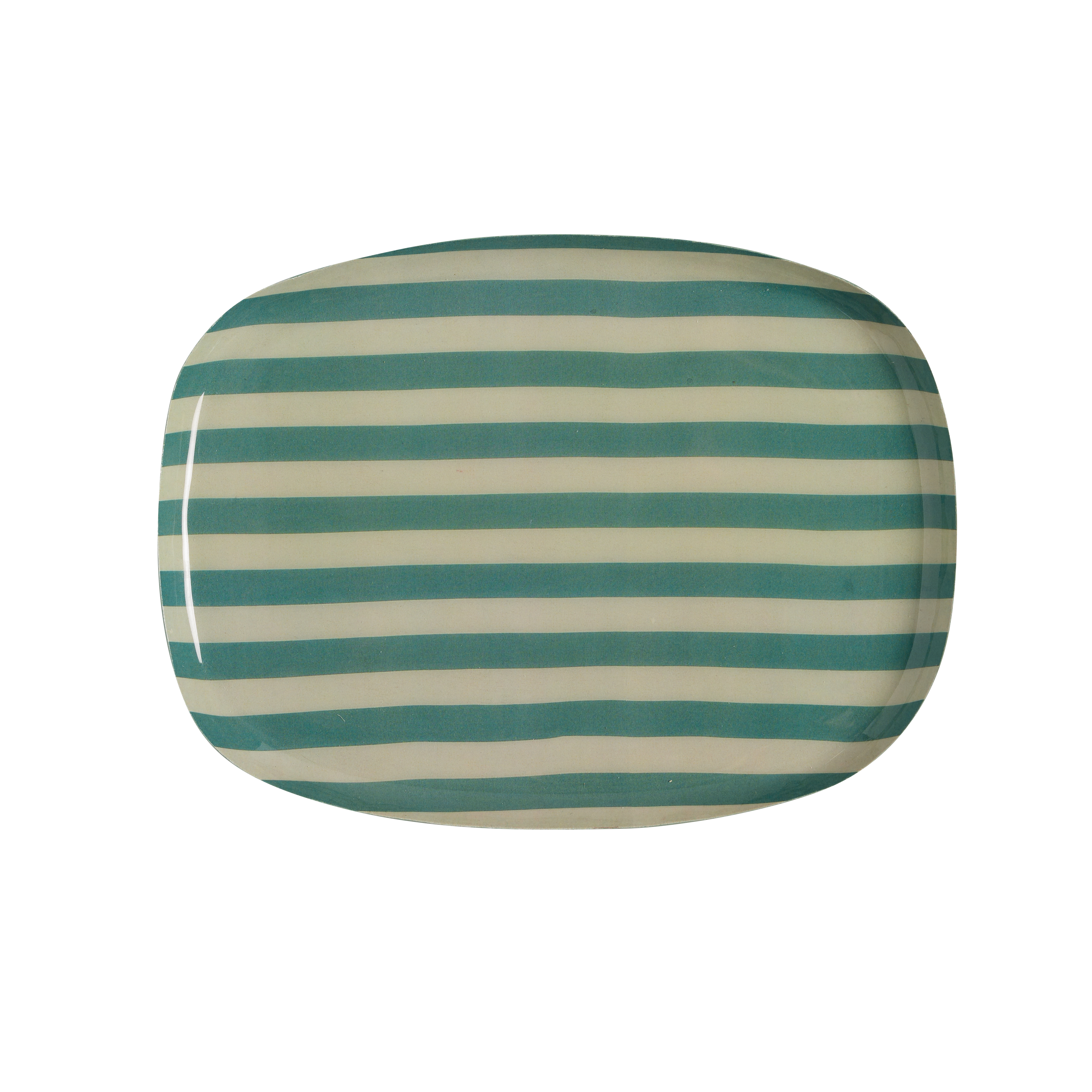 Dienblad 25 cm - Smaragdstrepen