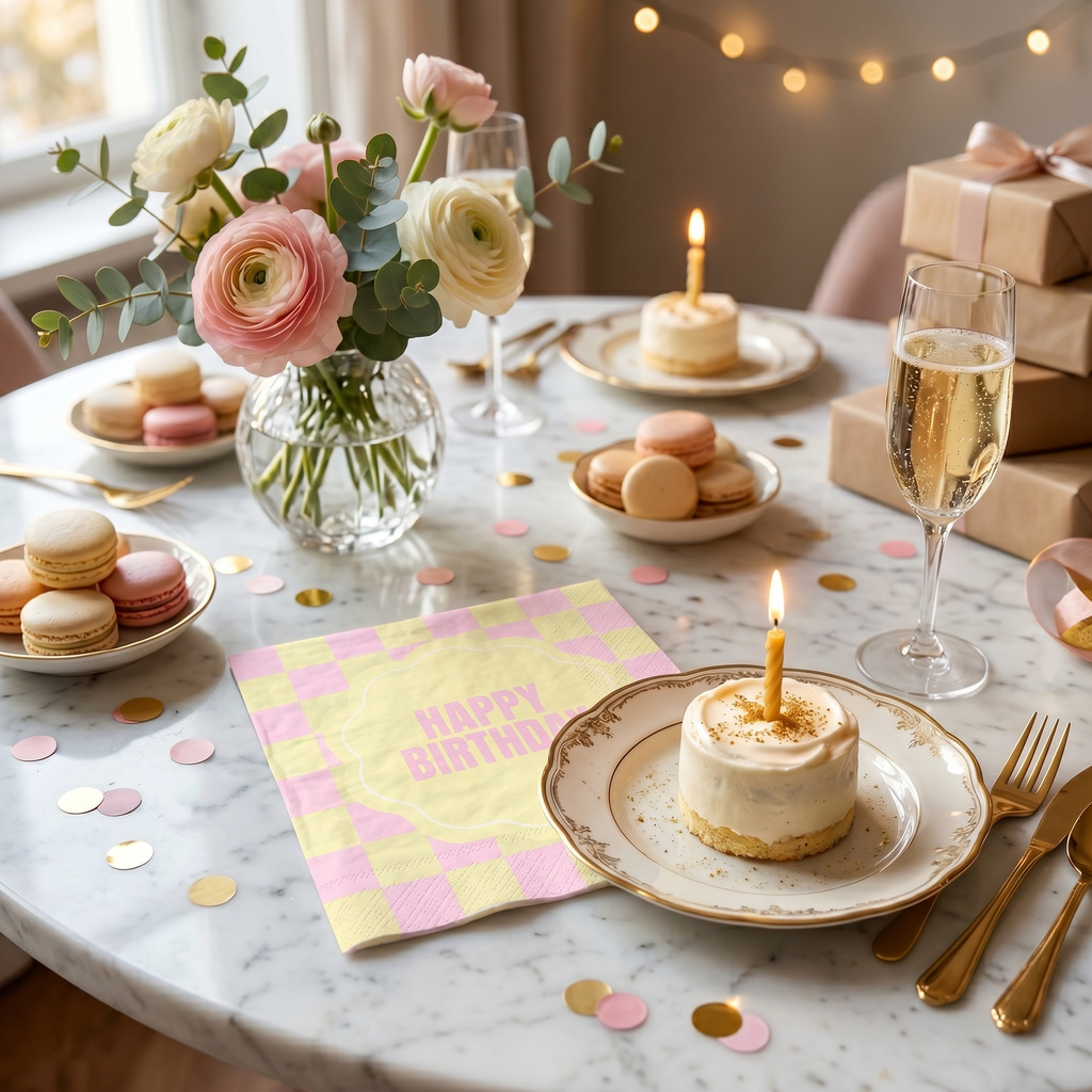 Papieren servetten - Happy Birthday