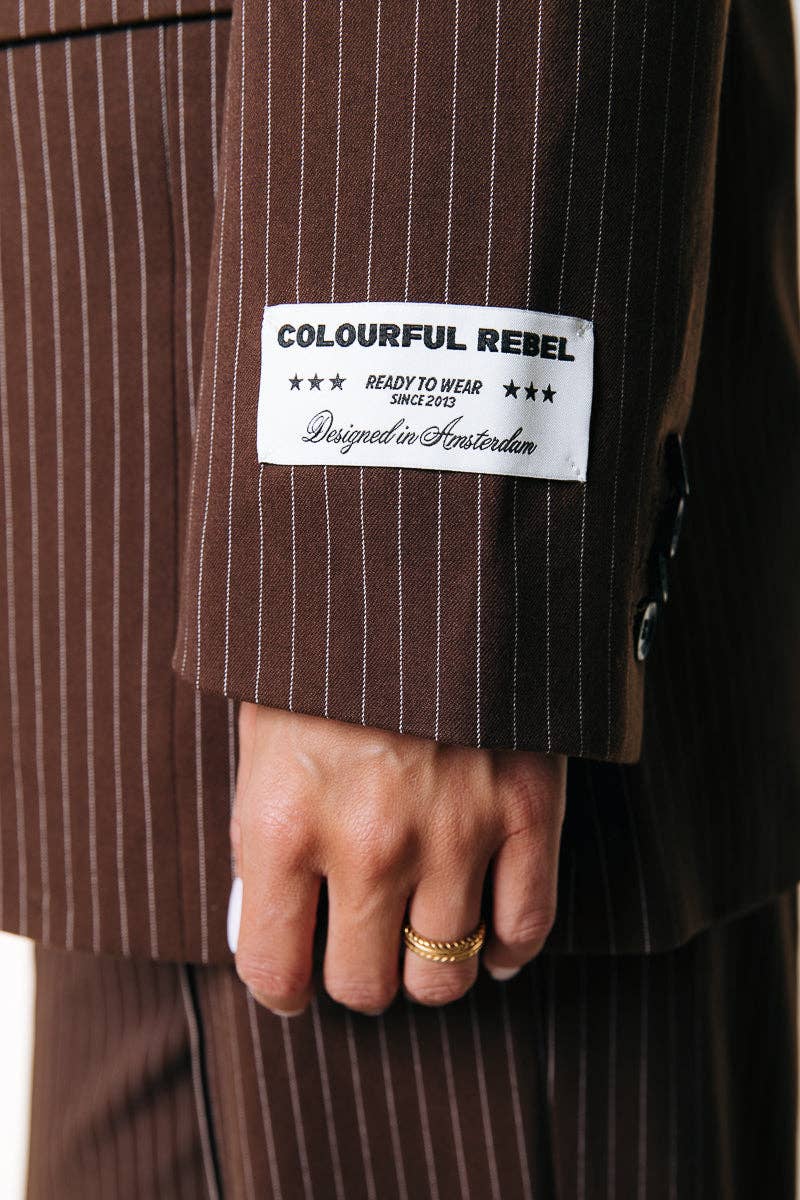 Jesra Gestreepte Blazer - Bruin