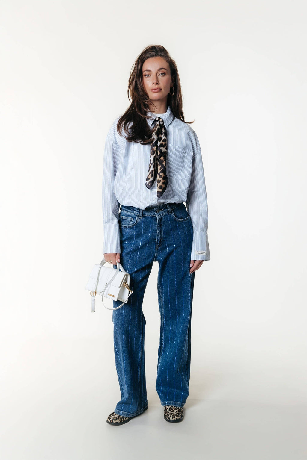 Gaias Rhinestones High Rise Denim