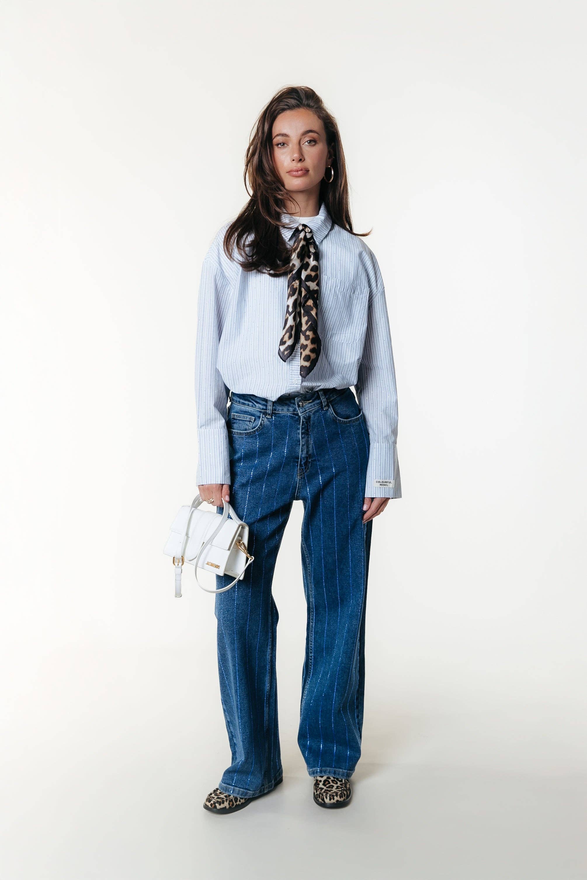 Gaias Rhinestones High Rise Denim