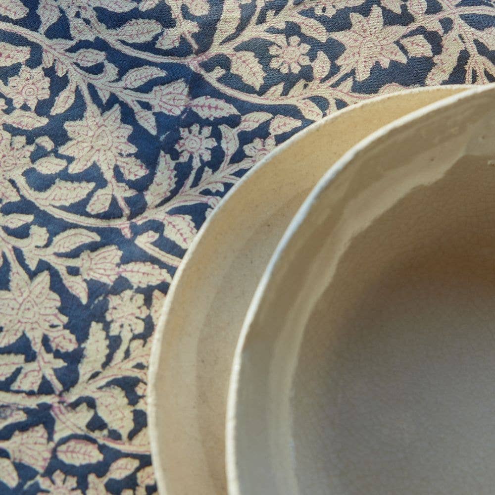 Indiase tafelkleed met bloemenprint Goa Indigo