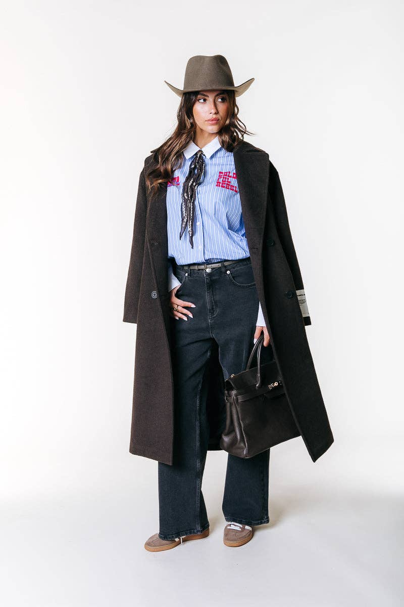 Talia Blouse - Wit/Blauw